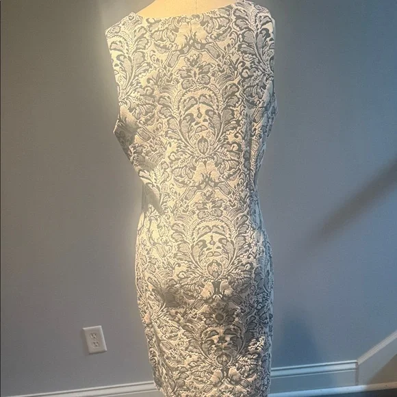 J. McLaughlin Blue and Cream Patterned Midi Dress - Picture 3 of 7